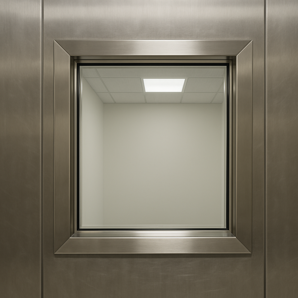 Visor Em Aço Inox Com Vidro