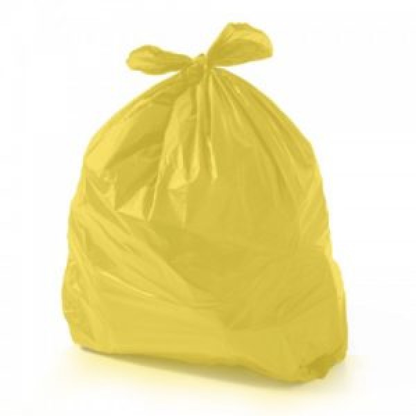 saco de lixo amarelo