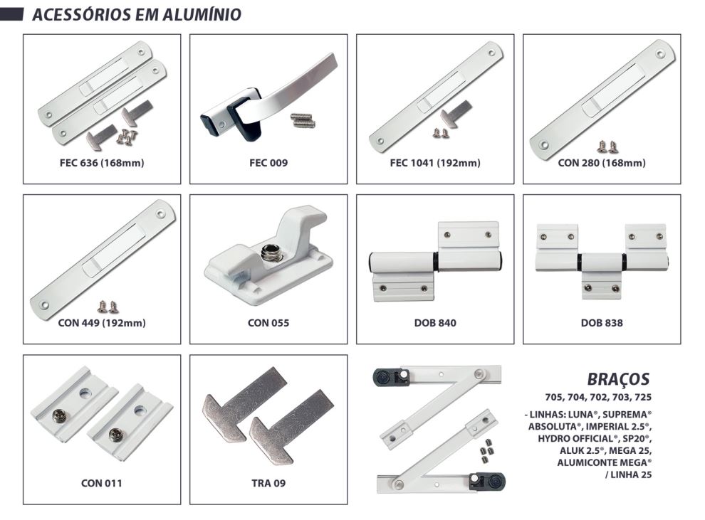Ferragens Para Esquadrias De Alumínio