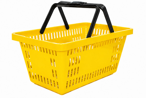 cesto de compras amarelo