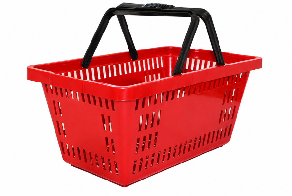 cesto de compras vermelho