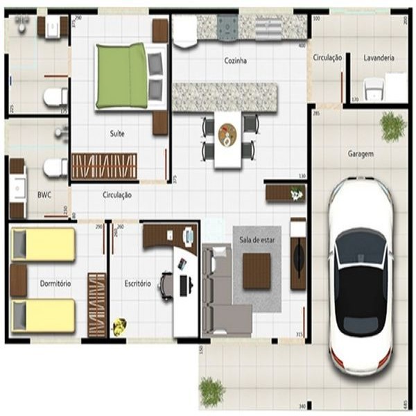 Plantas De Casas Pequenas Com Garagem