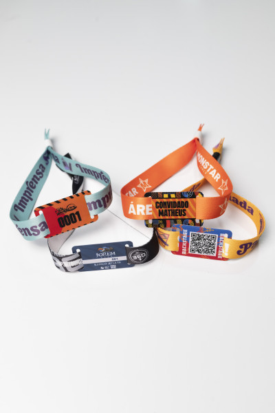 Pulseira De Tecido Premium Para Eventos