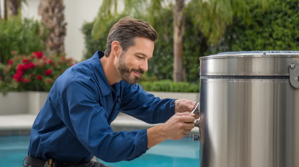 Manutenção de aquecedor de piscina