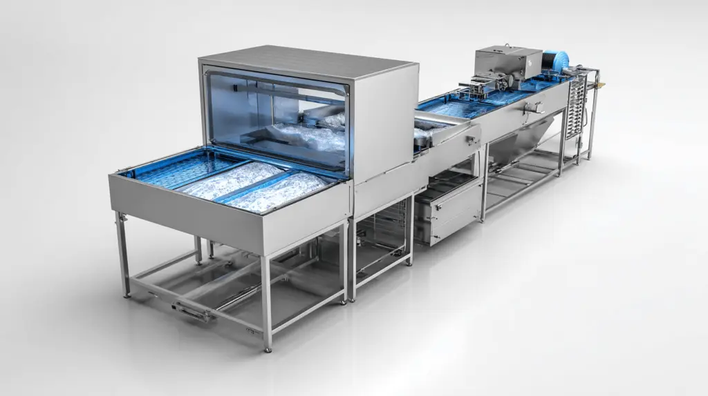 Mesa para empanar frango