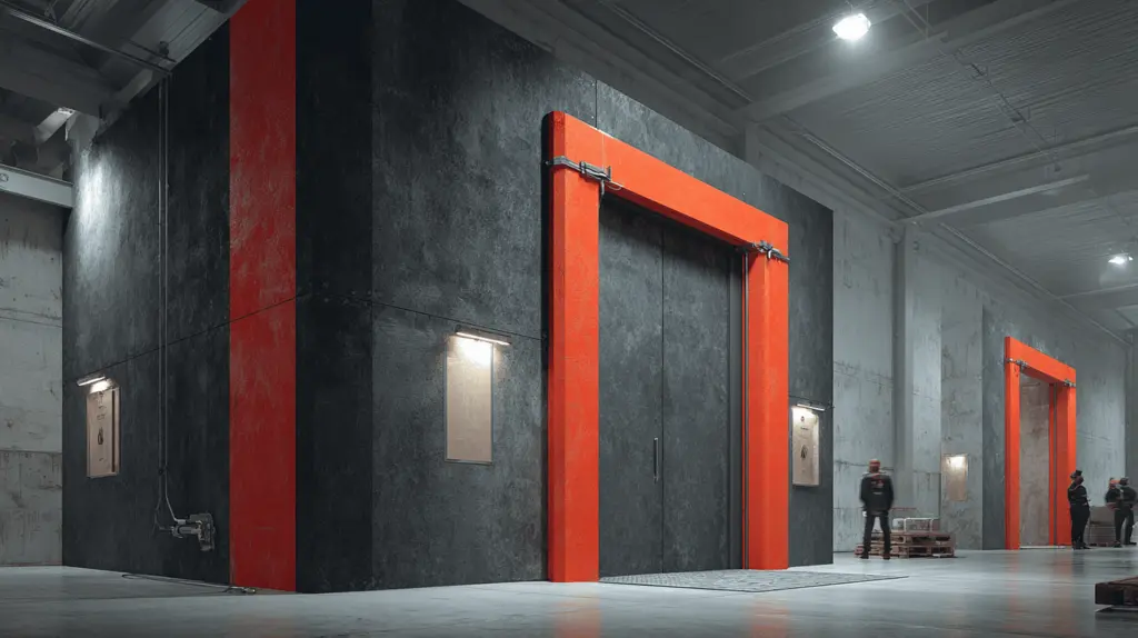 Porta acústica industrial