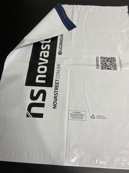 Envelope plástico de segurança adesivo