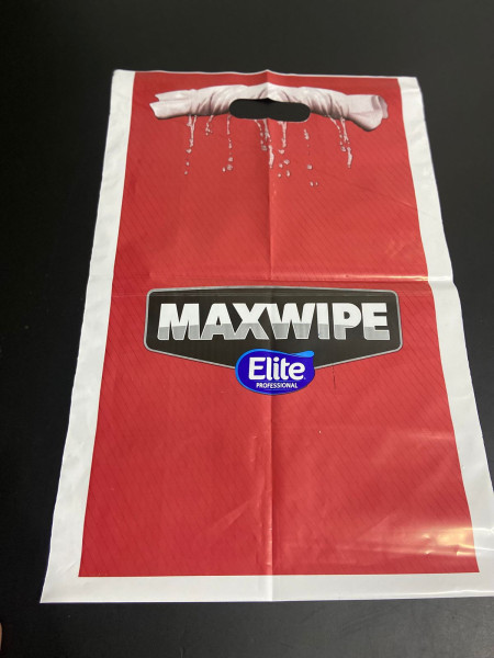 Sacola plastica vermelha personalizada